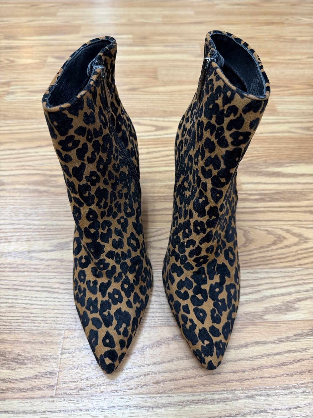 Steven By Steve Madden Leopard Print Pointed Toe Ankle Booties - Brown/Black
